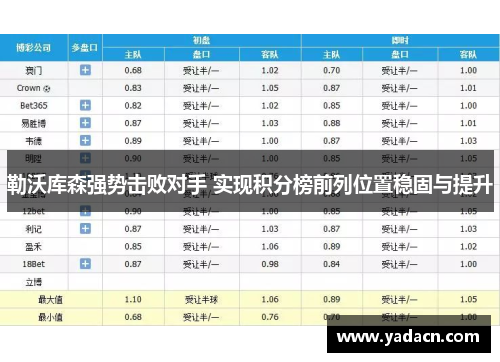 勒沃库森强势击败对手 实现积分榜前列位置稳固与提升